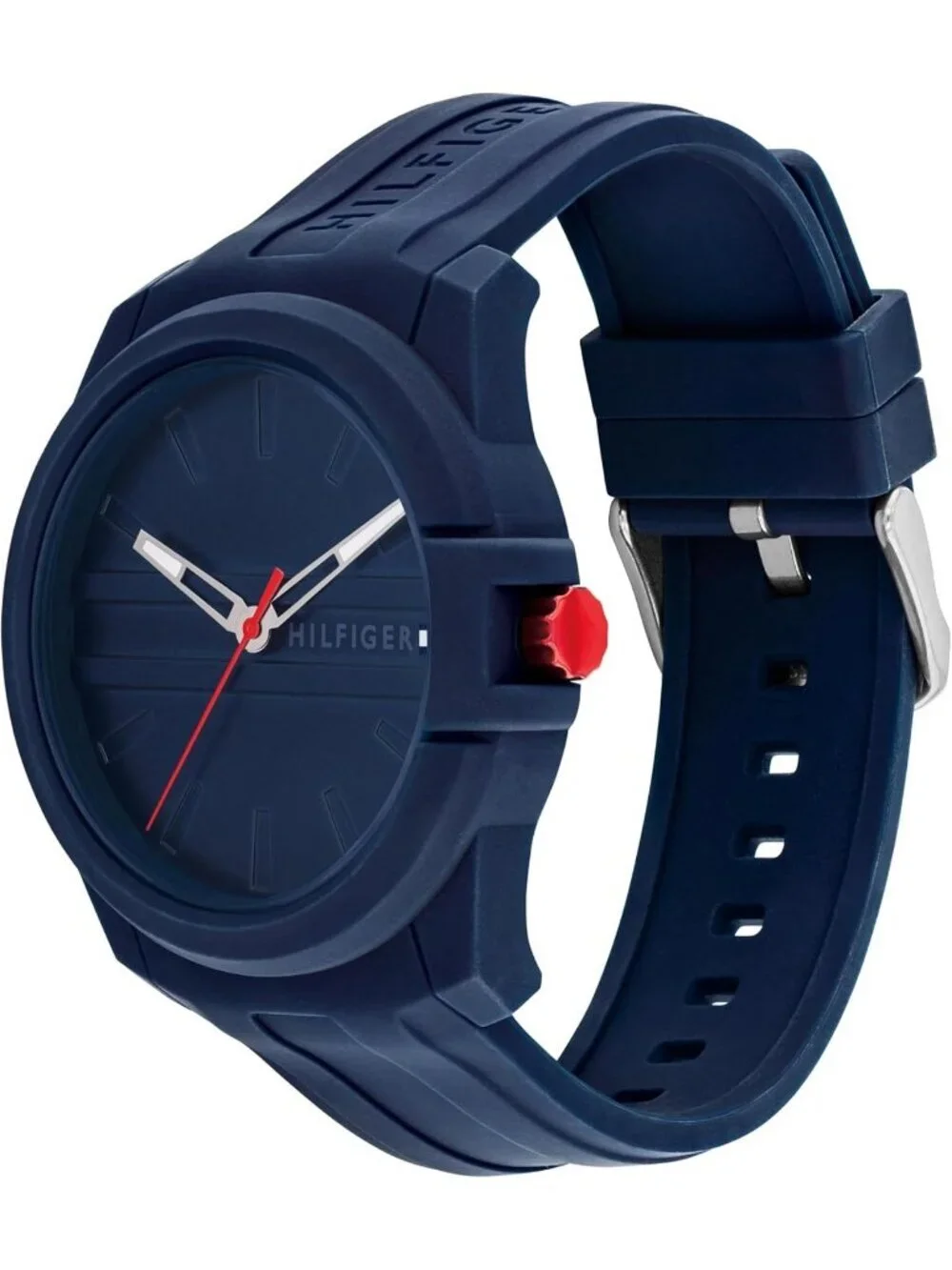 Men's Blue Quartz Casual Sport Style Silicone Strap Water-Resistant Wrist Watch